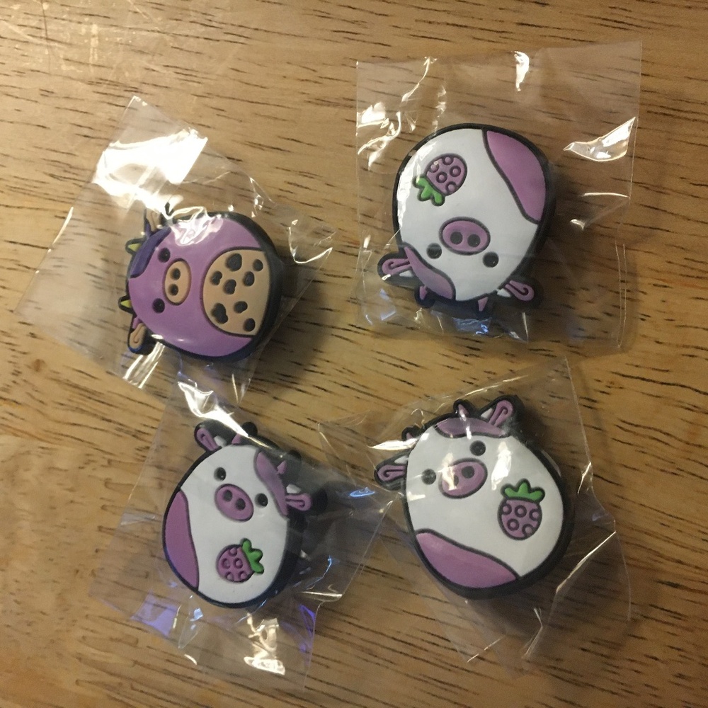 Squishmallows cow croc charms bundle
